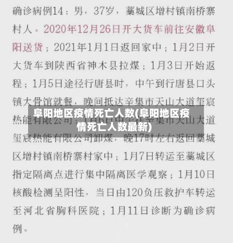 阜阳地区疫情死亡人数(阜阳地区疫情死亡人数最新)